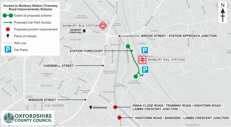 Banbury Tramway location plan map