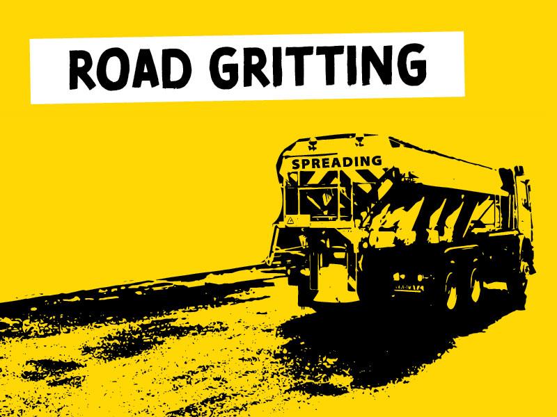Poster showing gritting lorry.